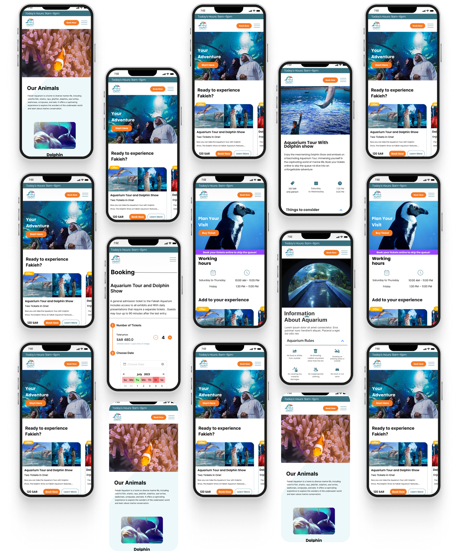 Aquarium visitor mobile app with live map and exhibit guide