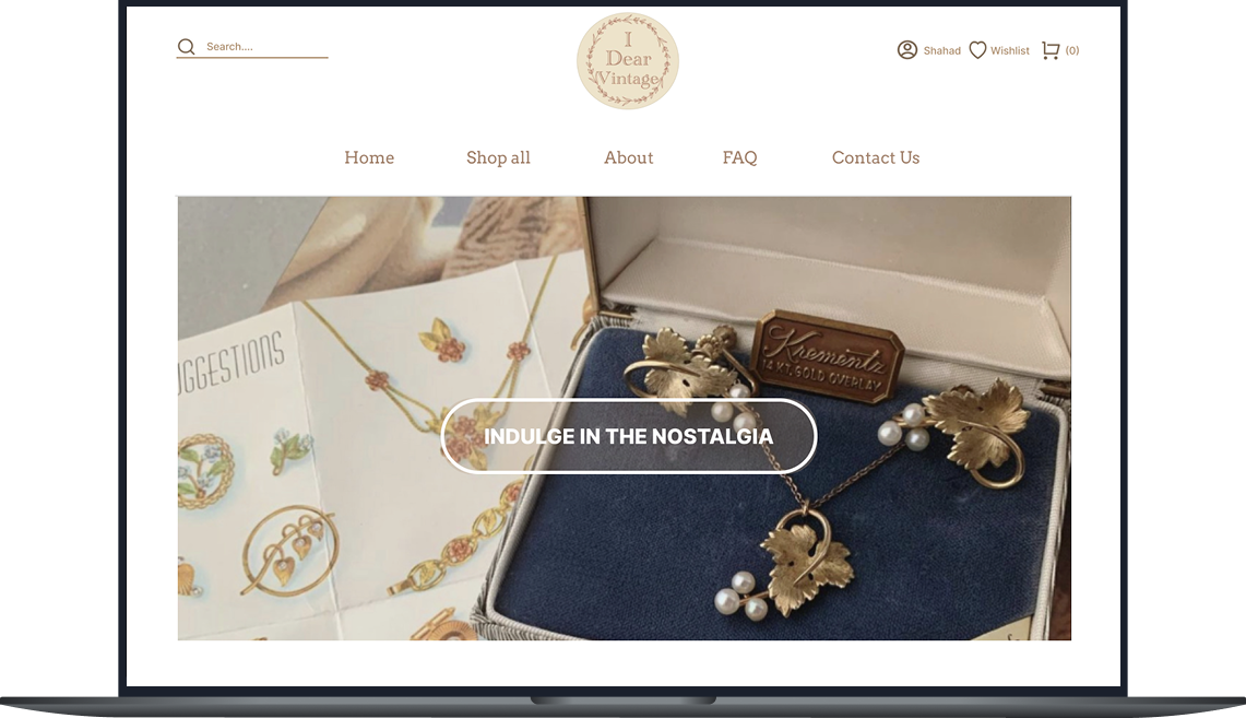 Boutique vintage store on Salla, desktop storefront screenshot